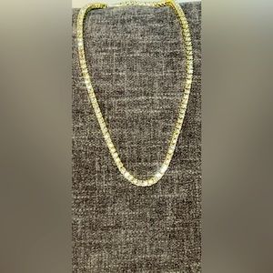 Gold Tennis chain necklace 14k gold fill with VVS CZS